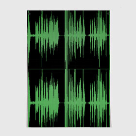 Постер с принтом AUDIOWAVE в Екатеринбурге, 100% бумага
 | бумага, плотность 150 мг. Матовая, но за счет высокого коэффициента гладкости имеет небольшой блеск и дает на свету блики, но в отличии от глянцевой бумаги не покрыта лаком | underground | звук | звуковая волна | звукорежиссер | прикол