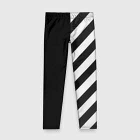 Детские леггинсы 3D с принтом Черно-Белые Полосы в Екатеринбурге, полиэстер 85%, спандекс 15% | эластичный пояс, зауженный крой | black and white | lines | stripes | полосы | черно белый