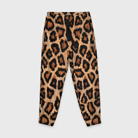 Детские брюки 3D с принтом Шкура Леопарда в Екатеринбурге, 100% полиэстер | манжеты по низу, эластичный пояс регулируется шнурком, по бокам два кармана без застежек, внутренняя часть кармана из мелкой сетки | Тематика изображения на принте: leopard | skin | wool | кожа | леопард