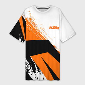Платье-футболка 3D с принтом KTM | КТМ (Z) в Екатеринбурге,  |  | enduro | ktm | moto | moto sport | motocycle | sportmotorcycle | ктм | мото | мото спорт | мотоспорт | спорт мото