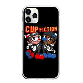 Чехол для iPhone 11 Pro матовый с принтом CUP FICTION в Екатеринбурге, Силикон |  | Тематика изображения на принте: art | cartoon | cup | cuphead | devil | dice | fiction | game | king | mugman | pulp | the | арт | бос | босс | голова | демон | дьявол | игра | капхед | криминальное | магмен | мультик | мультфильм | платформер | чаша | чашка | человек | черт 