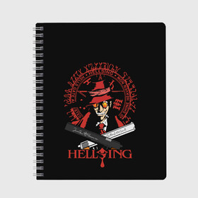 Тетрадь с принтом Hellsing в Екатеринбурге, 100% бумага | 48 листов, плотность листов — 60 г/м2, плотность картонной обложки — 250 г/м2. Листы скреплены сбоку удобной пружинной спиралью. Уголки страниц и обложки скругленные. Цвет линий — светло-серый
 | Тематика изображения на принте: alexander | alucard | anderson | dracula | hellsing | integra | seras | victoria | walter | александр | алукард | андерсон | ван | виктория | винкль | ганс | гюнше | дракула | интегра | макс | монтана | рип | серас | уолтер | хеллсинг | шрёдин