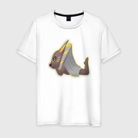 Мужская футболка хлопок с принтом Крошка Анубис (профиль) в Екатеринбурге, 100% хлопок | прямой крой, круглый вырез горловины, длина до линии бедер, слегка спущенное плечо. | egypt | боги египта | египет | милота | пирамида | сфинкс