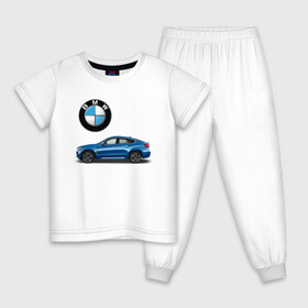 Детская пижама хлопок с принтом BMW X6 в Екатеринбурге, 100% хлопок |  брюки и футболка прямого кроя, без карманов, на брюках мягкая резинка на поясе и по низу штанин
 | bmw | car | jeep | германия | машина | скорость