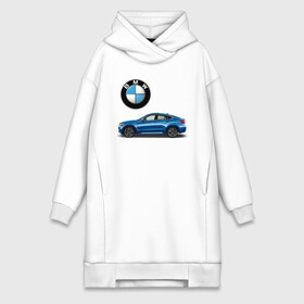 Платье-худи хлопок с принтом BMW X6 в Екатеринбурге,  |  | bmw | car | jeep | германия | машина | скорость