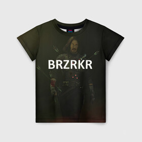 Детская футболка 3D с принтом BRZRZR в Екатеринбурге, 100% гипоаллергенный полиэфир | прямой крой, круглый вырез горловины, длина до линии бедер, чуть спущенное плечо, ткань немного тянется | berserker | киану ривз | комикс | постер