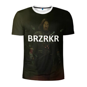 Мужская футболка 3D спортивная с принтом BRZRZR в Екатеринбурге, 100% полиэстер с улучшенными характеристиками | приталенный силуэт, круглая горловина, широкие плечи, сужается к линии бедра | berserker | киану ривз | комикс | постер
