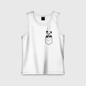 Детская майка хлопок с принтом Довольная Панда в Кармане в Екатеринбурге,  |  | animals | beats | head | panda | pocket | в кармане | голова | животные | звери | лапки | любовь | панда | улыбка