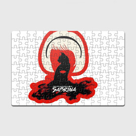 Головоломка Пазл магнитный 126 элементов с принтом Sabrina Spellman в Екатеринбурге, полимерный материал с магнитным слоем | 126 деталей, размер изделия —  180*270 мм | Тематика изображения на принте: sabrina | sabrina spellman | красный | леденящие душу приключения сабрины