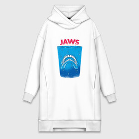 Платье-худи хлопок с принтом Jaws Челюсти   Прикол в Екатеринбурге,  |  | art | film | horror | killer | merch | movie | parody | shark | teeth | white | акула | арт | белая акула | вставная челюсть | зубы | иллюстрация | кино | мерч | пародия | пародия на постер | пенсия | спилберг | стакан | фильм 