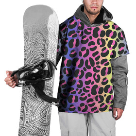 Накидка на куртку 3D с принтом Neon Leopard Pattern в Екатеринбурге, 100% полиэстер |  | africa | afrika | gradient | summer | tropical | африка | африканский узор | градиент | леопард | леопардовый узор | лето | неон | неоновое свечение | паттерт | пятна | разные цвета | саванна | тропики | тропический узор
