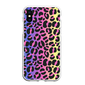 Чехол для iPhone XS Max матовый с принтом Neon Leopard Pattern в Екатеринбурге, Силикон | Область печати: задняя сторона чехла, без боковых панелей | Тематика изображения на принте: africa | afrika | gradient | summer | tropical | африка | африканский узор | градиент | леопард | леопардовый узор | лето | неон | неоновое свечение | паттерт | пятна | разные цвета | саванна | тропики | тропический узор