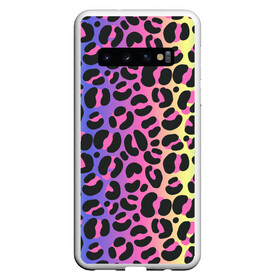 Чехол для Samsung Galaxy S10 с принтом Neon Leopard Pattern в Екатеринбурге, Силикон | Область печати: задняя сторона чехла, без боковых панелей | Тематика изображения на принте: africa | afrika | gradient | summer | tropical | африка | африканский узор | градиент | леопард | леопардовый узор | лето | неон | неоновое свечение | паттерт | пятна | разные цвета | саванна | тропики | тропический узор