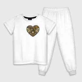 Детская пижама хлопок с принтом Steampunk Сердце в Екатеринбурге, 100% хлопок |  брюки и футболка прямого кроя, без карманов, на брюках мягкая резинка на поясе и по низу штанин
 | Тематика изображения на принте: game | heart | steampunk | игры | механический | сердце | стимпанк | часы | шестеренки