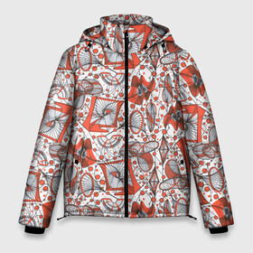 Мужская зимняя куртка 3D с принтом Кинетическая скульптура в Екатеринбурге, верх — 100% полиэстер; подкладка — 100% полиэстер; утеплитель — 100% полиэстер | длина ниже бедра, свободный силуэт Оверсайз. Есть воротник-стойка, отстегивающийся капюшон и ветрозащитная планка. 

Боковые карманы с листочкой на кнопках и внутренний карман на молнии. | Тематика изображения на принте: circle | geometry | glitch. | graphics | kinetics | lines | optical illusions | sculpture | геометрия | графика | кинетика | круг | линии | оптические иллюзии | сбой | скульптура