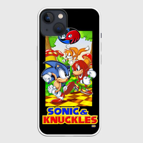 Чехол для iPhone 13 с принтом SonicKnuckles в Екатеринбурге,  |  | gmae | knuckles | sega | sonic | tails