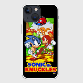 Чехол для iPhone 13 mini с принтом SonicKnuckles в Екатеринбурге,  |  | gmae | knuckles | sega | sonic | tails