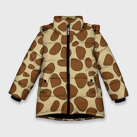 Зимняя куртка для девочек 3D с принтом Шкура жирафа в Екатеринбурге, ткань верха — 100% полиэстер; подклад — 100% полиэстер, утеплитель — 100% полиэстер. | длина ниже бедра, удлиненная спинка, воротник стойка и отстегивающийся капюшон. Есть боковые карманы с листочкой на кнопках, утяжки по низу изделия и внутренний карман на молнии. 

Предусмотрены светоотражающий принт на спинке, радужный светоотражающий элемент на пуллере молнии и на резинке для утяжки. | Тематика изображения на принте: abstract | animal | decoration | decorative | design | fabric | fur | giraffe | illustration | nature | pattern | print | safari | skin | textile | texture | wallpaper | wild | wildlife | африка | джунглиfashion | животные | жираф | природа | сафари | тек