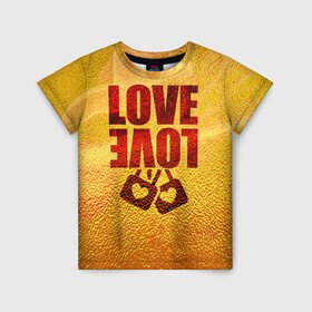 Детская футболка 3D с принтом LOVE в Екатеринбурге, 100% гипоаллергенный полиэфир | прямой крой, круглый вырез горловины, длина до линии бедер, чуть спущенное плечо, ткань немного тянется | love | lovely | romantic | любовь | романтика