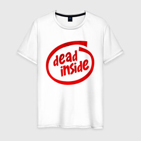 Мужская футболка хлопок с принтом DEAD INSIDE в Екатеринбурге, 100% хлопок | прямой крой, круглый вырез горловины, длина до линии бедер, слегка спущенное плечо. | dead inside | dont open | гуль | дед инсайт | дединсайт | дэд инсайт | дэдинсайт | интроверт | кен канеки | мертв внутри | мертвый внутри