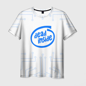 Мужская футболка 3D с принтом DEAD INSIDE в Екатеринбурге, 100% полиэфир | прямой крой, круглый вырез горловины, длина до линии бедер | dead inside | dont open | гуль | дед инсайт | дединсайт | дэд инсайт | дэдинсайт | интроверт | кен канеки | мертв внутри | мертвый внутри