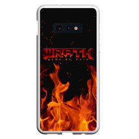 Чехол для Samsung S10E с принтом WRATH: Aeon of Ruin FIRE в Екатеринбурге, Силикон | Область печати: задняя сторона чехла, без боковых панелей | 90 е | aeon of ruin | quake | tegunvteg | wrath | wrath: aeon of ruin | игра | компьютерная игра | монстры | огонь | пламя | ретро | реьро шутер | шутер