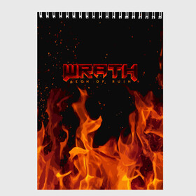 Скетчбук с принтом WRATH: Aeon of Ruin FIRE в Екатеринбурге, 100% бумага
 | 48 листов, плотность листов — 100 г/м2, плотность картонной обложки — 250 г/м2. Листы скреплены сверху удобной пружинной спиралью | 90 е | aeon of ruin | quake | tegunvteg | wrath | wrath: aeon of ruin | игра | компьютерная игра | монстры | огонь | пламя | ретро | реьро шутер | шутер
