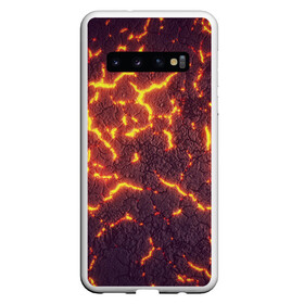 Чехол для Samsung Galaxy S10 с принтом Помпеи 3D в Екатеринбурге, Силикон | Область печати: задняя сторона чехла, без боковых панелей | абстракция | вулкан | жар | земля | иззвержение | илюстрация | лава | текстура