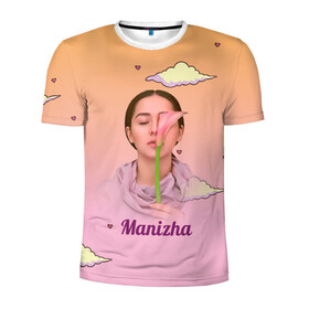 Мужская футболка 3D спортивная с принтом Манижа  Manizha в Екатеринбурге, 100% полиэстер с улучшенными характеристиками | приталенный силуэт, круглая горловина, широкие плечи, сужается к линии бедра | manizha | далеровна | душанбе | евровидение | евровидение 2021 | манижа | певица | таджикистан | хамраева