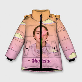 Зимняя куртка для девочек 3D с принтом Манижа  Manizha в Екатеринбурге, ткань верха — 100% полиэстер; подклад — 100% полиэстер, утеплитель — 100% полиэстер. | длина ниже бедра, удлиненная спинка, воротник стойка и отстегивающийся капюшон. Есть боковые карманы с листочкой на кнопках, утяжки по низу изделия и внутренний карман на молнии. 

Предусмотрены светоотражающий принт на спинке, радужный светоотражающий элемент на пуллере молнии и на резинке для утяжки. | manizha | далеровна | душанбе | евровидение | евровидение 2021 | манижа | певица | таджикистан | хамраева