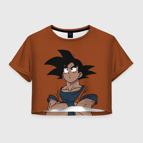 Женская футболка Crop-top 3D с принтом DRAGON BALL ДРАГОН БОЛЛ в Екатеринбурге, 100% полиэстер | круглая горловина, длина футболки до линии талии, рукава с отворотами | dragon ball | dragon ball super | dragon ball z | dragonball | gohan | goku | vegeta | аниме | вегета | гоку | гохан | драгонболл | драконий жемчуг | жемчуг дракона | манга | сон гоку