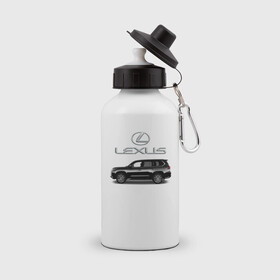 Бутылка спортивная с принтом LEXUS в Екатеринбурге, металл | емкость — 500 мл, в комплекте две пластиковые крышки и карабин для крепления | car | jeep | lexus | машина | скорость