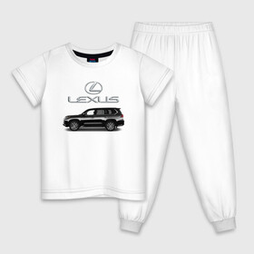 Детская пижама хлопок с принтом LEXUS в Екатеринбурге, 100% хлопок |  брюки и футболка прямого кроя, без карманов, на брюках мягкая резинка на поясе и по низу штанин
 | car | jeep | lexus | машина | скорость