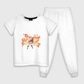 Детская пижама хлопок с принтом Взрывы Кли в Екатеринбурге, 100% хлопок |  брюки и футболка прямого кроя, без карманов, на брюках мягкая резинка на поясе и по низу штанин
 | арт | боевая девушка | кли | милая девочка | милая девушка | рисунок