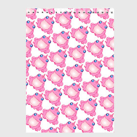 Скетчбук с принтом Сказочная розовая лягушка в Екатеринбурге, 100% бумага
 | 48 листов, плотность листов — 100 г/м2, плотность картонной обложки — 250 г/м2. Листы скреплены сверху удобной пружинной спиралью | единорог | животное | лягушка | персонаж | сказка