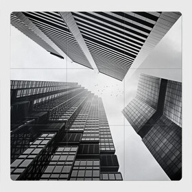 Магнитный плакат 3Х3 с принтом Минимализм в Екатеринбурге, Полимерный материал с магнитным слоем | 9 деталей размером 9*9 см | Тематика изображения на принте: архитектура | город | здания | минимализм | небо | фото | черно белое