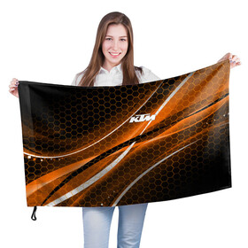 Флаг 3D с принтом KTM | КТМ в Екатеринбурге, 100% полиэстер | плотность ткани — 95 г/м2, размер — 67 х 109 см. Принт наносится с одной стороны | enduro | ktm | moto | moto sport | motocycle | orange | sportmotorcycle | ктм | мото | мото спорт | мотоспорт | оранжевый | спорт мото