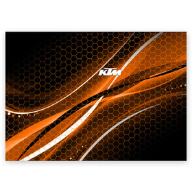 Поздравительная открытка с принтом KTM | КТМ в Екатеринбурге, 100% бумага | плотность бумаги 280 г/м2, матовая, на обратной стороне линовка и место для марки
 | Тематика изображения на принте: enduro | ktm | moto | moto sport | motocycle | orange | sportmotorcycle | ктм | мото | мото спорт | мотоспорт | оранжевый | спорт мото
