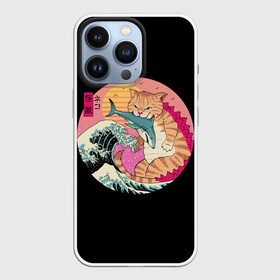 Чехол для iPhone 13 Pro с принтом CATZILLA в Екатеринбурге,  |  | Тематика изображения на принте: cat | cats | catzilla | godzilla | japan | kaiju | neko | ninja | retro | samurai | shark | wave | yakuza | акула | волна | годзилла | кайдзю | катана | кот | котенок | котзилла | коты | котэ | котята | кошка | неко | ниндзя | ретро | самурай | якудза