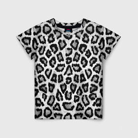 Детская футболка 3D с принтом Snow Leopard в Екатеринбурге, 100% гипоаллергенный полиэфир | прямой крой, круглый вырез горловины, длина до линии бедер, чуть спущенное плечо, ткань немного тянется | cheetah | leopard | wool | леопард