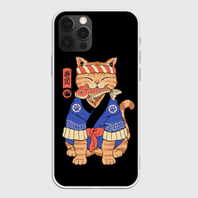 Чехол для iPhone 12 Pro с принтом Суши Мастер в Екатеринбурге, силикон | область печати: задняя сторона чехла, без боковых панелей | Тематика изображения на принте: cat | cats | japan | master | ninja | samurai | sushi | yakuza | катана | кот | котенок | коты | котэ | котята | кошка | мастер | ниндзя | самурай | суши | якудза | япония