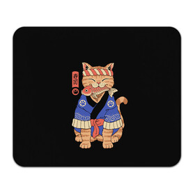 Коврик для мышки прямоугольный с принтом Суши Мастер в Екатеринбурге, натуральный каучук | размер 230 х 185 мм; запечатка лицевой стороны | cat | cats | japan | master | ninja | samurai | sushi | yakuza | катана | кот | котенок | коты | котэ | котята | кошка | мастер | ниндзя | самурай | суши | якудза | япония