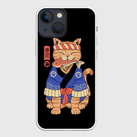 Чехол для iPhone 13 mini с принтом Суши Мастер в Екатеринбурге,  |  | cat | cats | japan | master | ninja | samurai | sushi | yakuza | катана | кот | котенок | коты | котэ | котята | кошка | мастер | ниндзя | самурай | суши | якудза | япония