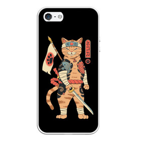 Чехол для iPhone 5/5S матовый с принтом Shogun Cat в Екатеринбурге, Силикон | Область печати: задняя сторона чехла, без боковых панелей | Тематика изображения на принте: cat | cats | japan | ninja | samurai | shogun | yakuza | катана | кот | котенок | коты | котэ | котята | кошка | ниндзя | самурай | сёгун | якудза | япония