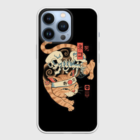 Чехол для iPhone 13 Pro с принтом Cat of Death в Екатеринбурге,  |  | cat | cats | death | japan | ninja | samurai | shogun | skull | yakuza | катана | кот | котенок | коты | котэ | котята | кошка | ниндзя | самурай | сёгун | череп | якудза | япония