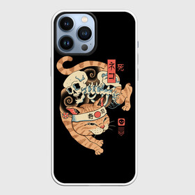 Чехол для iPhone 13 Pro Max с принтом Cat of Death в Екатеринбурге,  |  | cat | cats | death | japan | ninja | samurai | shogun | skull | yakuza | катана | кот | котенок | коты | котэ | котята | кошка | ниндзя | самурай | сёгун | череп | якудза | япония