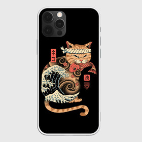 Чехол для iPhone 12 Pro Max с принтом Cat Wave в Екатеринбурге, Силикон |  | Тематика изображения на принте: cat | cats | japan | ninja | samurai | shogun | wave | yakuza | волна | катана | кот | котенок | коты | котэ | котята | кошка | ниндзя | самурай | сёгун | якудза | япония