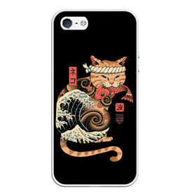 Чехол для iPhone 5/5S матовый с принтом Cat Wave в Екатеринбурге, Силикон | Область печати: задняя сторона чехла, без боковых панелей | Тематика изображения на принте: cat | cats | japan | ninja | samurai | shogun | wave | yakuza | волна | катана | кот | котенок | коты | котэ | котята | кошка | ниндзя | самурай | сёгун | якудза | япония