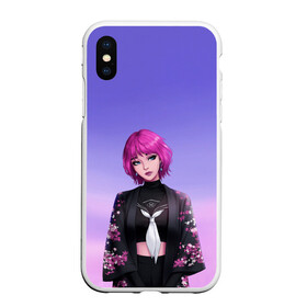 Чехол для iPhone XS Max матовый с принтом ANIME GIRL в Екатеринбурге, Силикон | Область печати: задняя сторона чехла, без боковых панелей | anime | girl | loli | аниме | аниме девушка | анимэ | арт | градиент | девочка | девушка | дизайн | женщина | краски | красотка | лоли | милашка | милая | мода | облака | розовые волосы | розовый | стерва | стиль