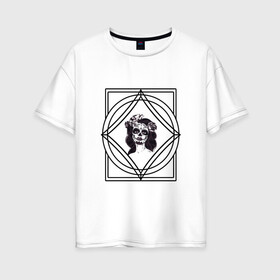 Женская футболка хлопок Oversize с принтом одинокая королева в Екатеринбурге, 100% хлопок | свободный крой, круглый ворот, спущенный рукав, длина до линии бедер
 | Тематика изображения на принте: богиня | девочка | женщины | королева